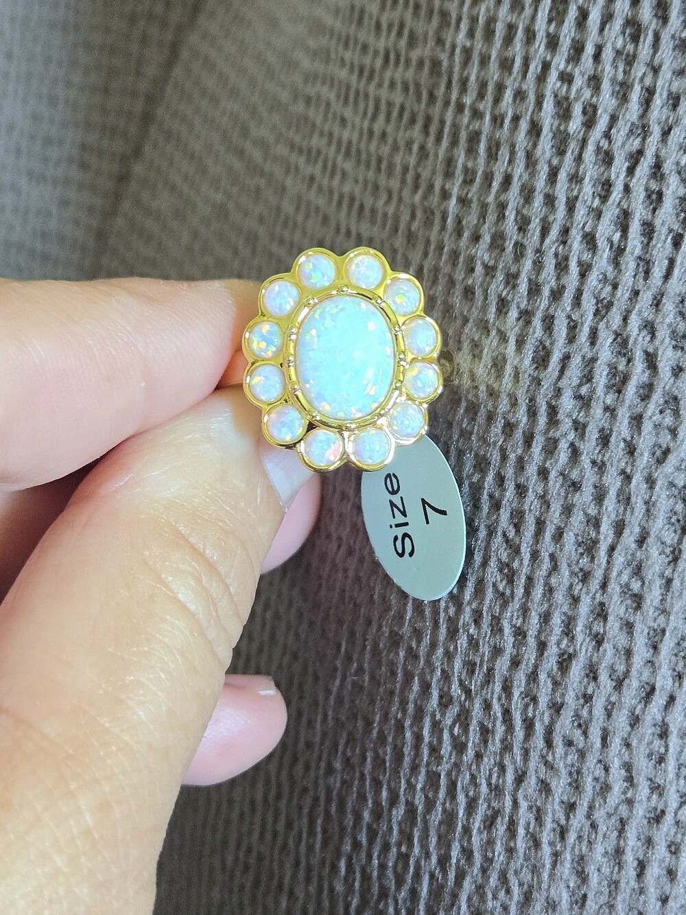 Prime Art & Jewel (PAJ) Oval Halo😇Lab🧪 Created Opal Ring💍 - NWT